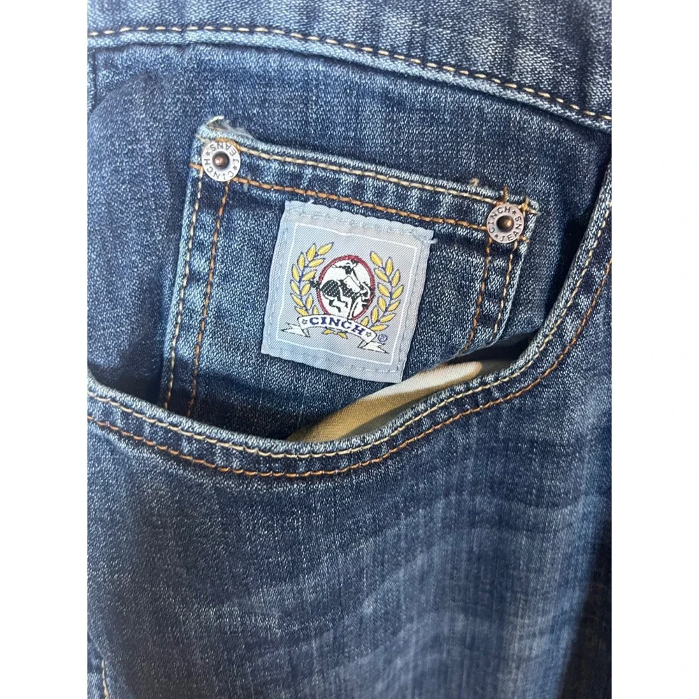 Cinch Mens Jeans Relaxed Fit Stretch Medium Wash Blue 38x30